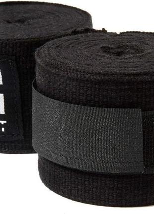 Бинты для бокса reebok combat hand wraps черный 180 (457,2 см) rscb-11158