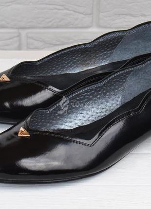 Класичні туфлі жіночі шкіряні mida мзс чорні лаковані 21983 1343 фото