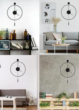 Бесшумные металлические настенные часы для гостиной, спальни, кабинета, офиса. 50см
