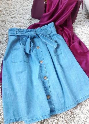 Стильная джинсовая юбка с карманами, yessica, p. 38-403 фото