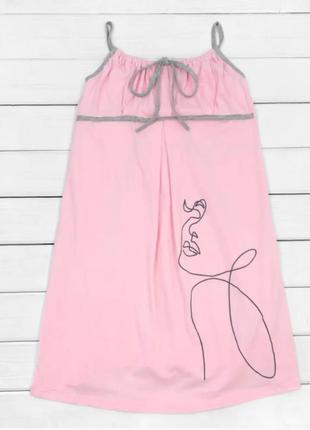 Нічна сорочка для жінок, що годують грудьми  рожева абстракція 44