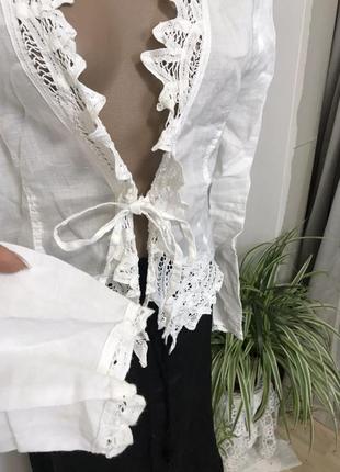 Льняная блуза~кардиган пог-53см5 фото