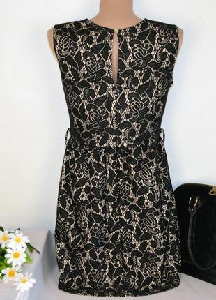 Брендовое черное кружевное нарядное короткое мини платье izabel london нейлон этикетка2 фото