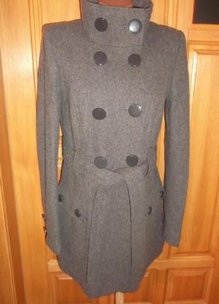 Пальто туніка міні двобортне осінь сіре з кишенями р. 8 - dorothy perkins