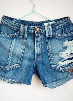 Джинсові шорти teddy smith industry/ шорты джинсовые/ рваные