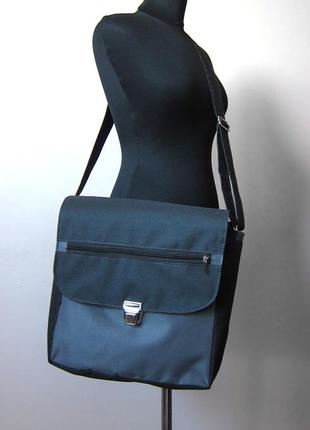 Темно-серая сумка-почтальонка, сумка для ноутбука или планшета4 фото