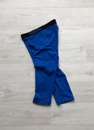 Спортивні лосіни, капрі, тайтси nike pro w training 3/4 tights blue