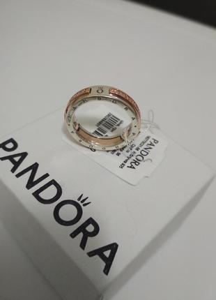 Срібне двоколірне  кільце pandora