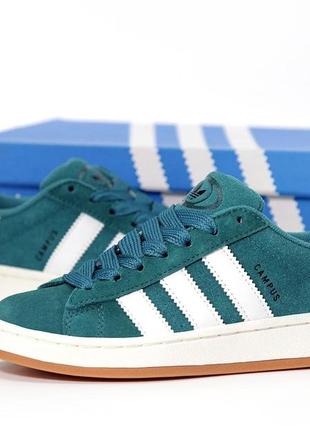 Женские кроссовки adidas campus green white 36-37-38-39-40-41