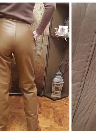 Брюки с защипами винтаж натуральная кожа штаны кожаные real leather винтажные5 фото