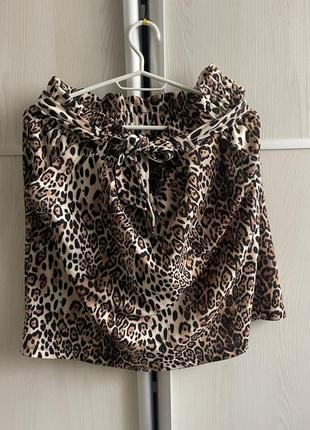 Юбка леопардовая с карманами и поясом 2xl1 фото