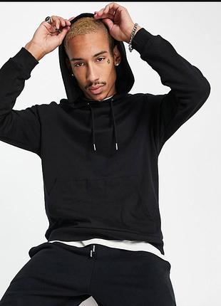 Черный худи asos design оверсайз. худи черного цвета. кофта с капюшоном. кофта черная. свитшот черного цвета. худи