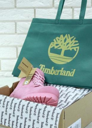 Зимние женские ботинки timberland winter pink (мех) 3910 фото