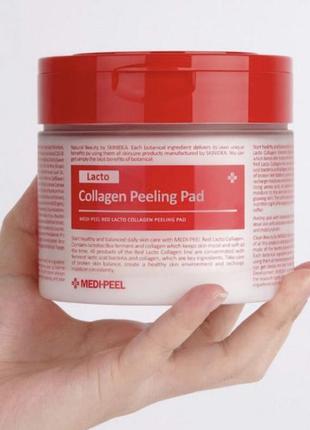 Пілінг-педи з лактобактеріями medi peel red lacto collagen peeling pad1 фото