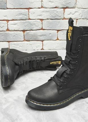 Демисезонные мужские высокие ботинки/сапоги dr. martens из натуральной кожи6 фото