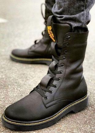 Демисезонные мужские высокие ботинки/сапоги dr. martens из натуральной кожи