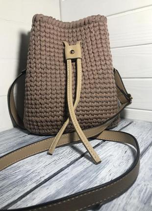 Сумка з трикотажної пряжі. сумка-торба.