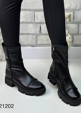 Жіночі натуральні черевички на байці або хутрі ✅