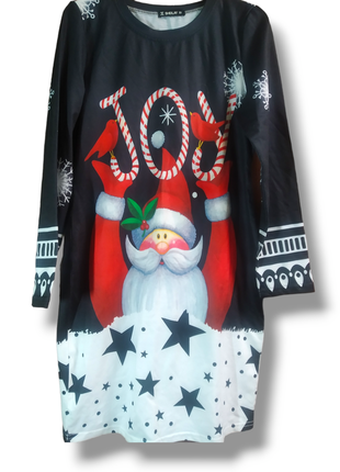 Новорічна тематична сукня плаття туніка з санта клаусом joy1 фото