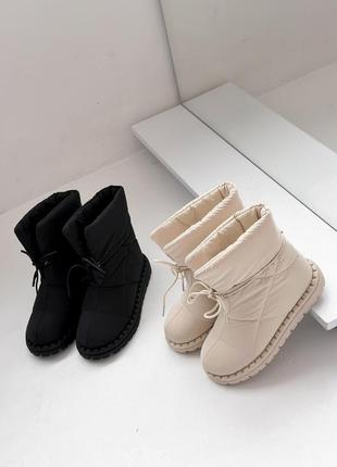 Стильові чорні зимові дутики,чоботи/черевики дуті жіночі,утеплювач еко-хутро,жіноче взуття на зиму3 фото