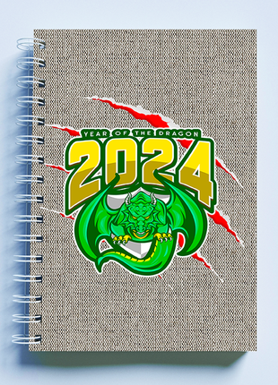 Скетчбук sketchbook (блокнот) для малювання з новорічним принтом "year of the dragon 2024. дракон"1 фото