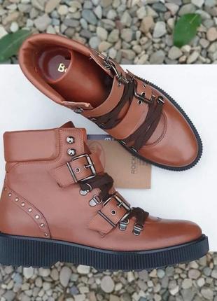 Кожаные демисезонные/ осенние / весновые ботинки на шнурках bertie 🇬🇧 37-38 40-41 размер1 фото
