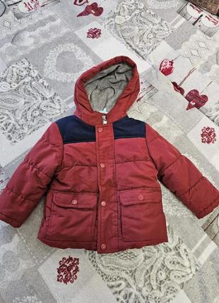 Куртка на мальчика 1,5-2 года утеплена на флисе