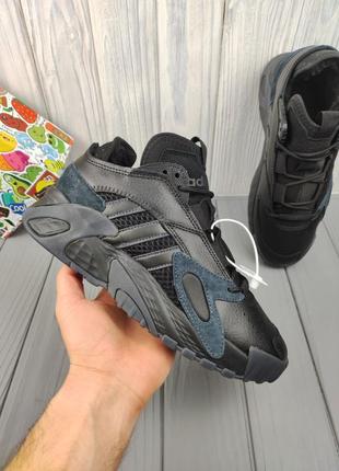 Зимові кросівки з утеплювачем adidas streetball winter black carbon