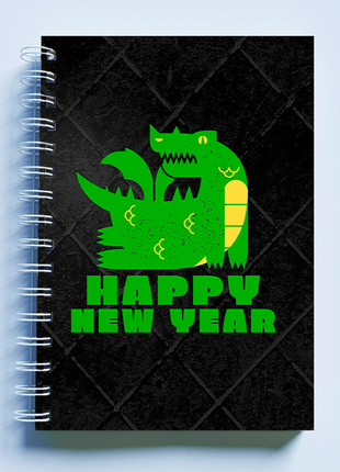 Скетчбук sketchbook (блокнот) для малювання з новорічним принтом "happy new year. dragon 2024