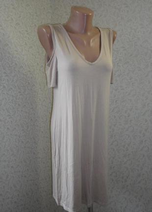 Літнє плаття відкриті плечі boohoo р. 10 (віскоза, ог 90-100)