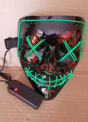 Неоновая маска судная ночь led mask светящаяся маска