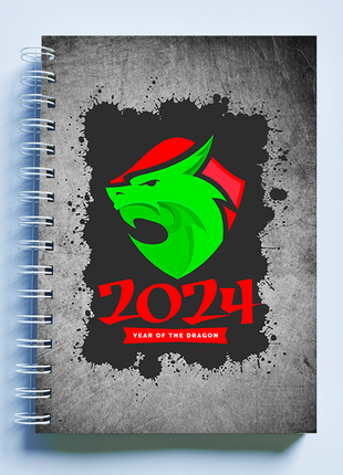 Скетчбук sketchbook (блокнот) для рисования с новогодним принтом "dragon 2024 дракон 2024 year1 фото