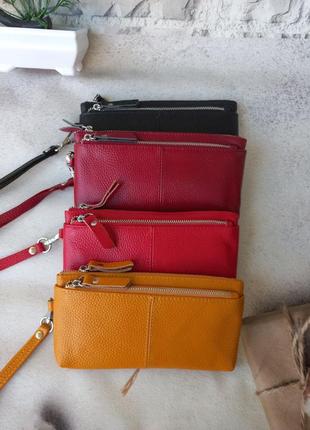 Жіноча шкіряна клсметичка клатч шкіряний гаманець