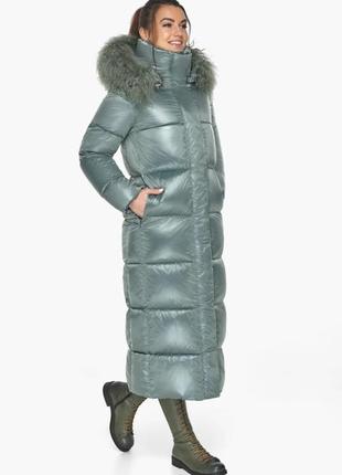 Женский качественный теплый пуховик воздуховик пальто с мехом braggart angel's fluff до -30 градусов5 фото