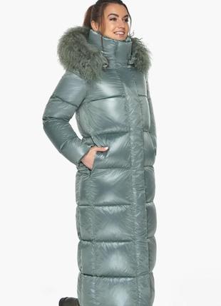 Женский качественный теплый пуховик воздуховик пальто с мехом braggart angel's fluff до -30 градусов4 фото