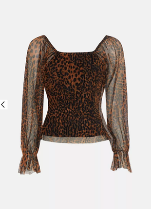 Леопардовый топ с круглым вырезом