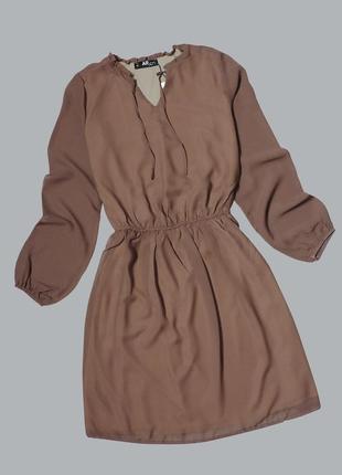 Шифонова сукня з довгим рукавом