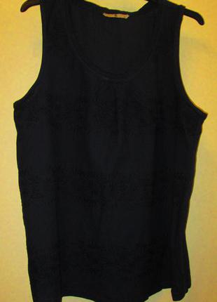 Очень красивая синяя блуза tu красивая вышивка котон размер 16