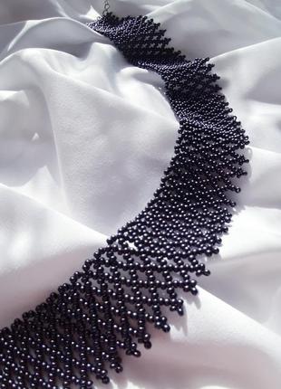 Силка черная чокер ожерелье украинское современное1 фото