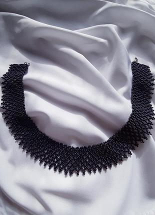 Силка черная чокер ожерелье украинское современное2 фото
