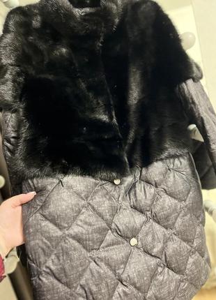 Женская куртка с натуральным мехом норкой3 фото