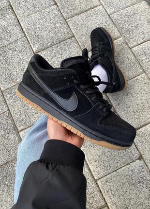 Nike  sb dunk low black (хутро)