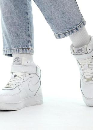 Зимние женские кроссовки nike air force 1 winter white (мех) 36-37-38-38.59 фото