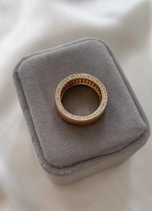 Кольцо позолота xuping гладкое золото 17 р r160632 фото
