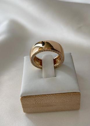 Кольцо позолота xuping гладкое золото 17 р r160631 фото