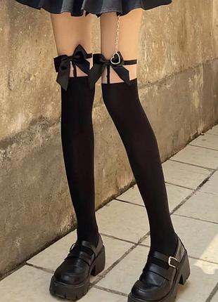 Чулки с бантами акрил в стиле лолита