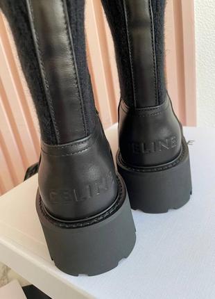 Челси ботинки-носки celine кожаные7 фото