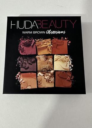 "#разгрузкой" палетка теней huda beauty warm brown obsessionsg palette