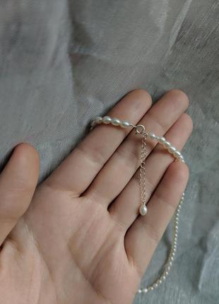 Ожерелье из натурального речного жемчуга, колье из жемчуга, жемчужный чокер10 фото