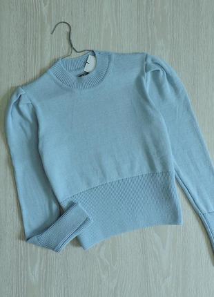 Блакитний в'язаний светр